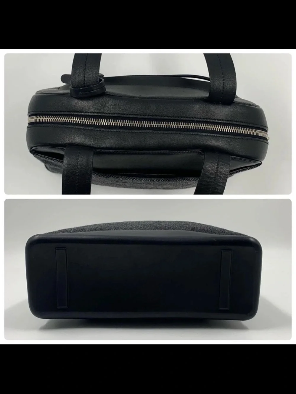 Prada Black & Charcoal Wool-Blend Tote Bag